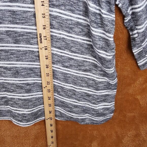 POSTMARK Womens Sweater Small Gray White Stripe Oversized Dolman ANTHROPOLOGIE - Picture 8 of 9